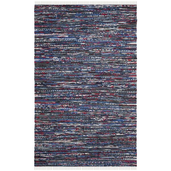 Safavieh Rag Rug Medium Rectangle Area Rug, Blue and Multicolor - 6 x 9 ft. RAR128B-6 - main